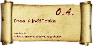 Onea Ajnácska névjegykártya